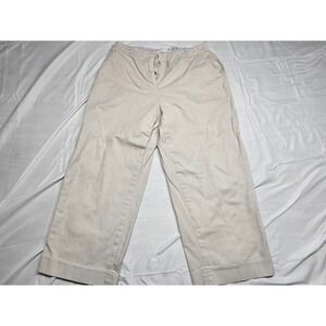 Kim Rogers Women's Size 10 Beige Cotton Blend Casual Wide Leg Pants